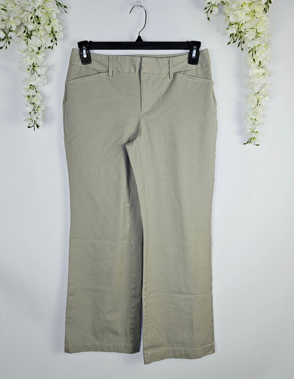 Eddie Bauer Curvy Fit Chino Pants Women 8 Khaki Tan Stretch Casual Office Career - Picture 1 of 12